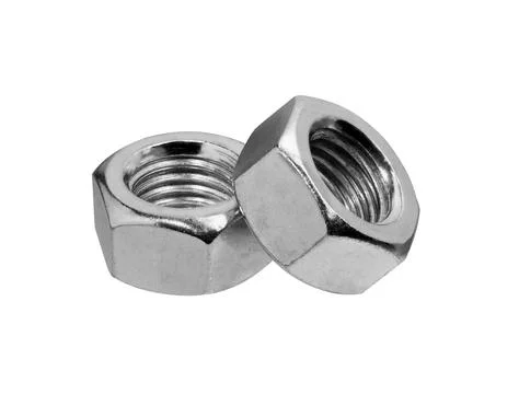 Metal nut on white Stock Photos
