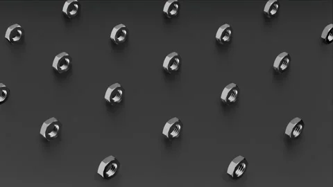 Metal nuts background loop Stock Footage 265248496