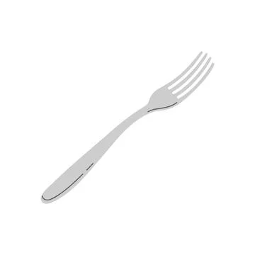 Metal or silver fork, home or restaurant cutlery for cooking and eating Stock Illustration