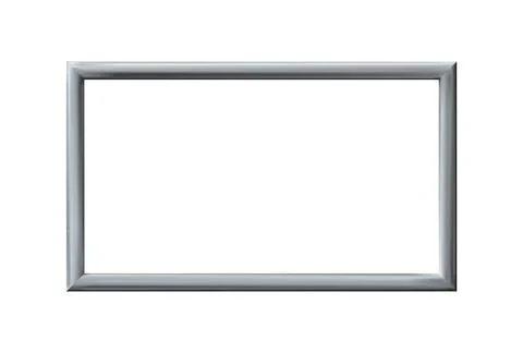 Metal or silver rectangle realistic frame. Vector Stock Illustration