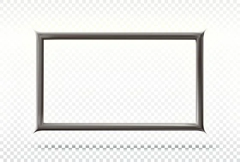 Metal or silver sharp - angled rectangle realistic dark frame. Vector. Illustrazione stock