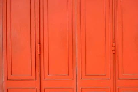 Metal, orange gate background with rectangular patterns Stock Photos