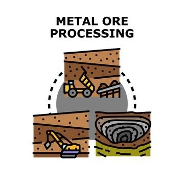 Metal ore processing extraction mining industry concept Stockillustratie