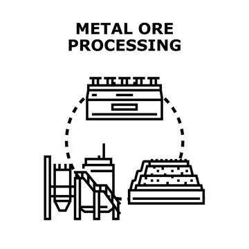 Metal ore processing industrial production vector concept Stock Illustration