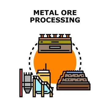 Metal ore processing industrial production vector concept Stock Illustration