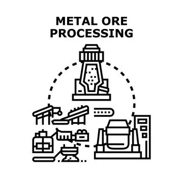 Metal ore processing manufacturing industry plant working Stock Illustration