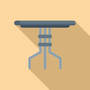 Metal outdoor table icon flat vector. Summer yard Illustrazione stock
