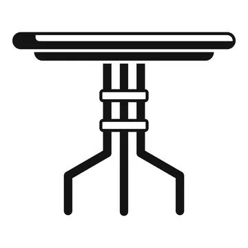 Metal outdoor table icon simple vector. Summer yard Stock Illustration