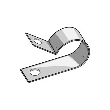 Metal p clip securing electrical cables and wires イラスト素材