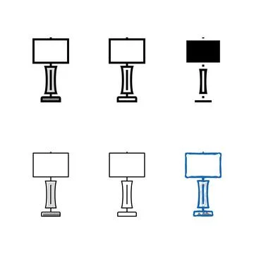 Metal pack table lamp color icon vector Stockillustratie