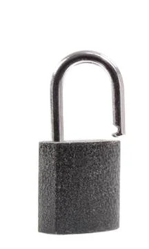 Metal padlock on white Stock Photos