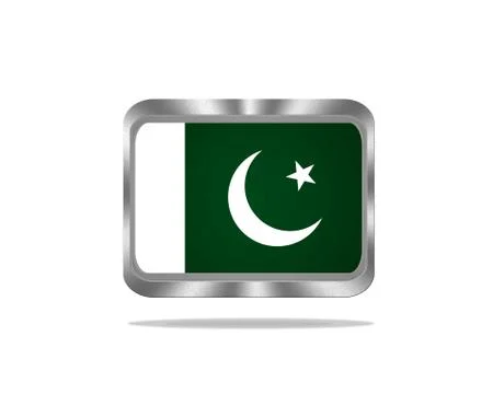Metal pakistan flag. Stock Illustration
