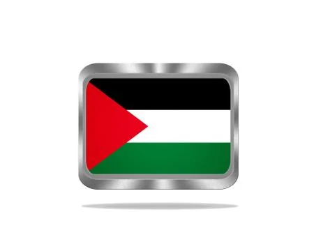 Metal palestine flag. Stock Illustration