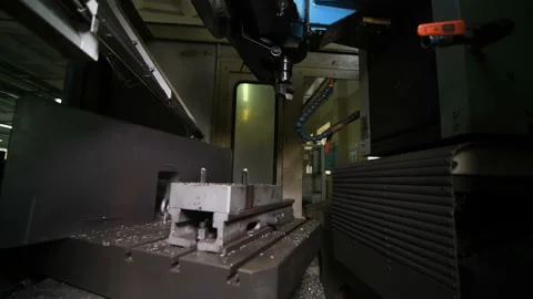 Metal part drill process work lathe Stock Footage 136425852