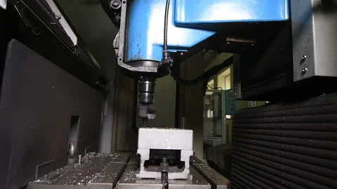 Metal part drill processing work lathe turning Stock Footage 136419988