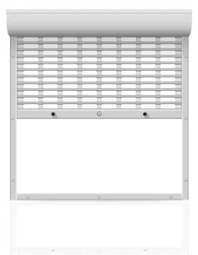 Metal perforated rolling shutters vector illustration Ilustración de archivo