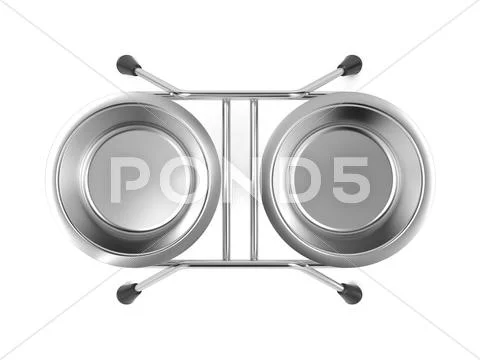Metal Pet Bowl. Stock Illustration