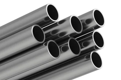 Metal pipe. 3d rendering illustration isolated on white background Stock Illustration