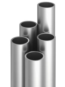 Metal pipe. 3d rendering illustration isolated on white background Stock Illustration