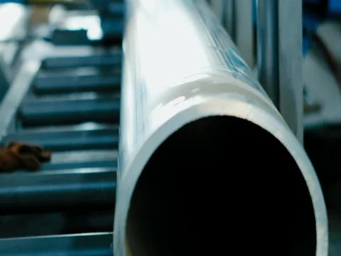 Metal pipe cutting using power saw blade Stock Footage 77927684