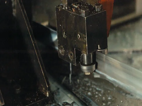 Metal pipe cutting using power saw blade Stock Footage 77934127