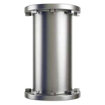 Metal pipe with industrial elements isolated on white background 库存插图