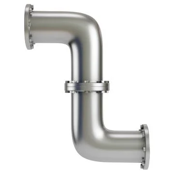 Metal pipe with industrial elements isolated on white background Stock Illustration