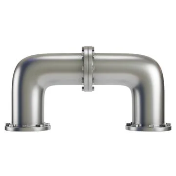 Metal pipe with industrial elements isolated on white background Stock Illustration