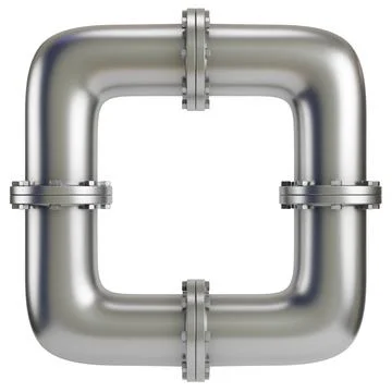 Metal pipe with industrial elements isolated on white background 스톡 일러스트