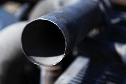 A metal pipe with a sharp edge Stock Photos