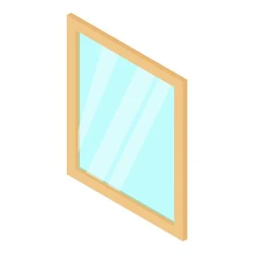 Metal-plastic window frame icon, isometric 3d style Illustrazione stock