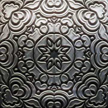 Metal Plate with carved pattern Stock Illustration
