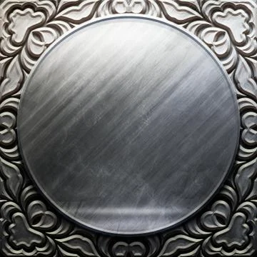 Metal Plate with carved pattern Stock Illustration
