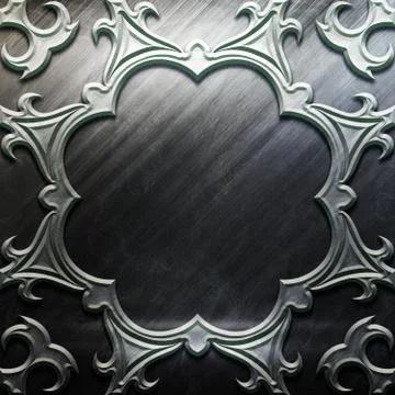 Metal Plate with carved pattern Stock-Illustration