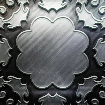 Metal Plate with carved pattern Stock Illustration