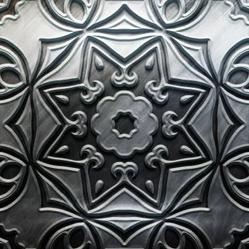 Metal Plate with carved pattern Illustrazione stock