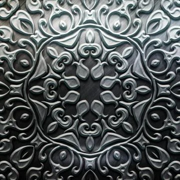 Metal Plate with carved pattern Stock Illustration