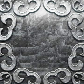 Metal Plate with carved pattern Stock Illustration