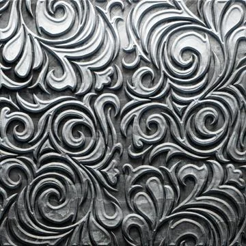 Metal Plate with carved pattern Stock Illustration