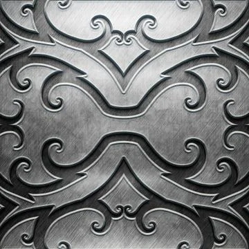 Metal Plate with carved pattern Stock Illustration