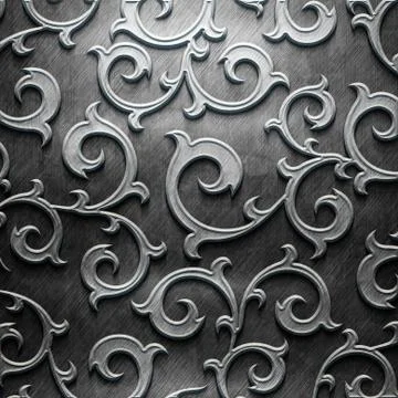 Metal Plate with carved pattern Stock-Illustration