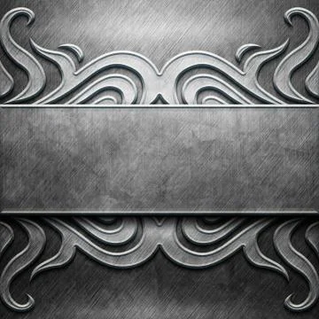 Metal Plate with carved pattern Stock Illustration