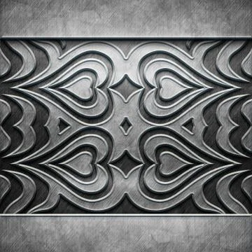 Metal Plate with carved pattern Stock Illustration