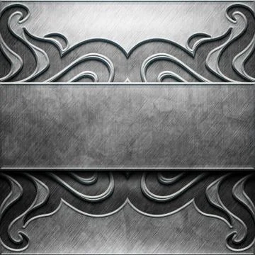Metal Plate with carved pattern Stock Illustration