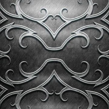 Metal Plate with carved pattern Stock-Illustration