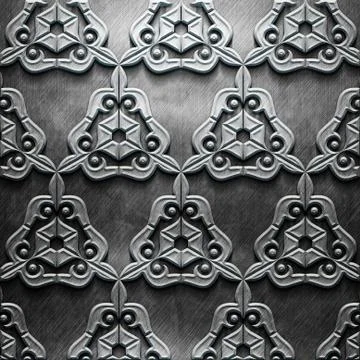 Metal Plate with carved pattern Stock Illustration