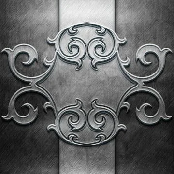 Metal Plate with carved pattern Stock Illustration