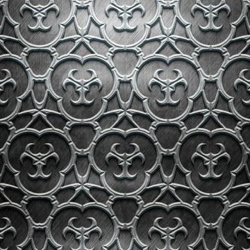 Metal Plate with carved pattern Stock Illustration