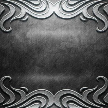 Metal Plate with carved pattern Stock Illustration