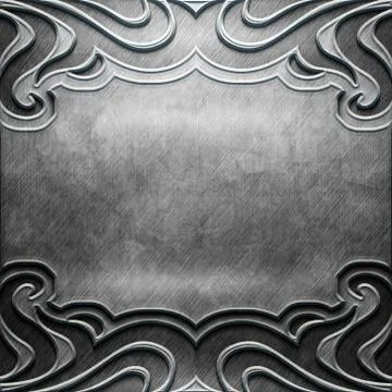 Metal Plate with carved pattern Stock Illustration